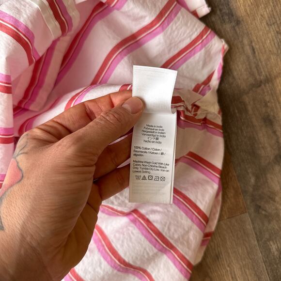 J Crew Button Down Shirt Women's Size 2XS Pink Striped Preppy Relaxed Fit 5628 - Picture 5 of 13